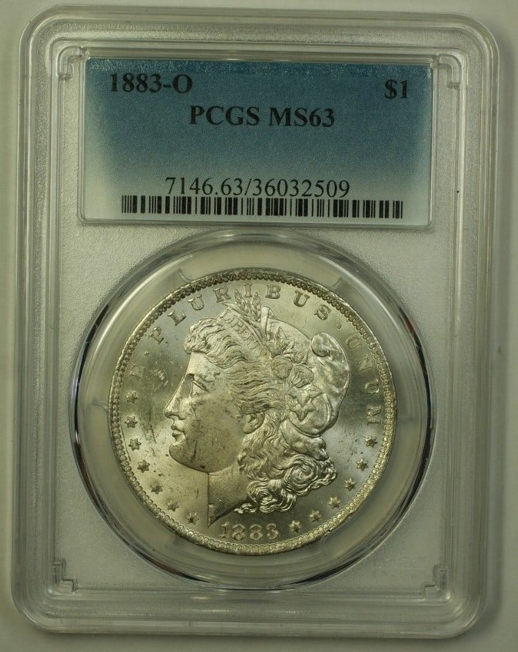 PCGS MS-63 1883-O Morgan Dollar Silver Uncirculated US Coin: PCGS MS-63 1883-O Morgan Dollar Silver Uncirculated US Coin This is an 1883-O Morgan Silver Dollar $1 coin from the United States, minted in New Orleans. The coin is composed of silver and has been ce