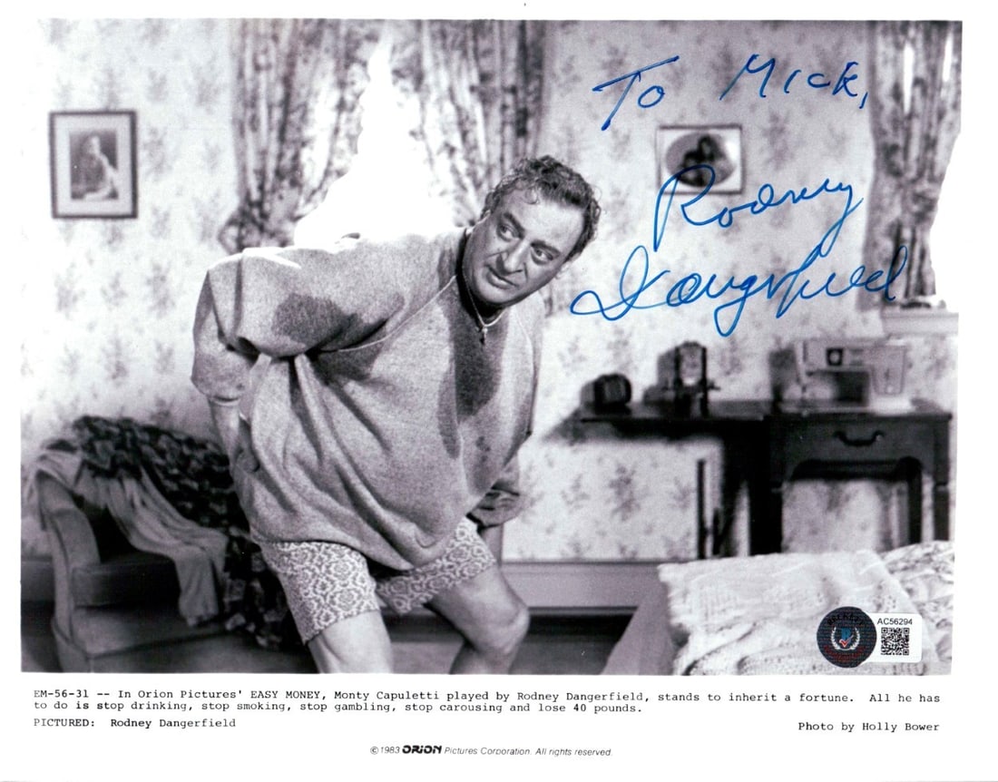 Rodney Dangerfield Signed 8x10 Photo Easy Money BAS Authenticated: Rodney Dangerfield Signed 8x10 Photo Easy Money BAS Authenticated This is an authentic 8x10 photograph signed by the legendary comedian Rodney Dangerfield, known for his iconic role in 'Easy Money.' T