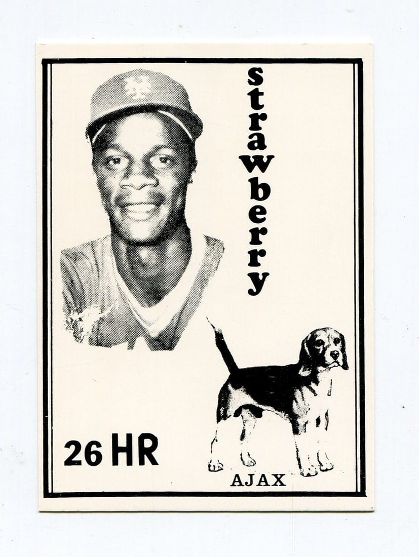 1984 AJAX Dog Food Set of 9 Darryl Strawberry Baseball Cards: 1984 AJAX Dog Food Set of 9 Darryl Strawberry Baseball Cards This is an extremely rare set of 9 sports trading cards from the 1984 AJAX Dog Food series, featuring MLB player Darryl Strawberry. These o