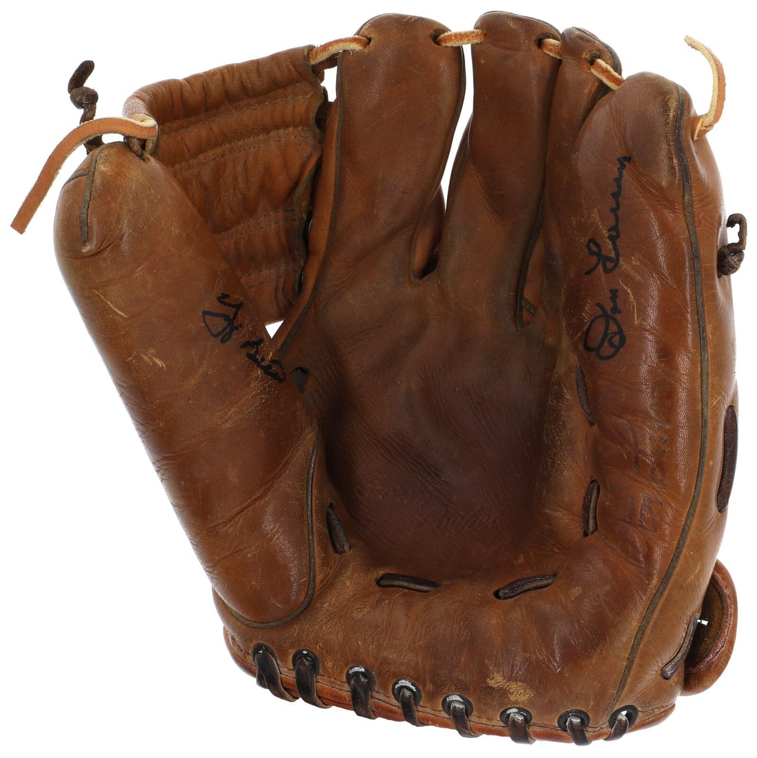 Rare Yogi Berra Don Larsen Signed 1950s Spalding Baseball Glove Beckett COA (1 of 5)