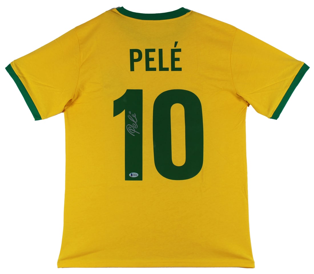 Pele Autographed Brazil National Team Jersey with BAS Authentication (1 of 3)