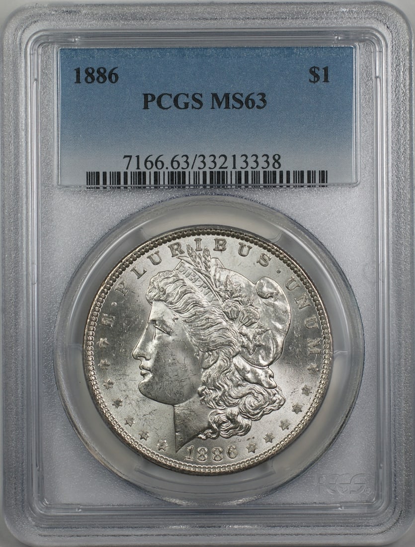 PCGS MS 63 1886 Silver Morgan Dollar Philadelphia Mint Certified (1 of 2)