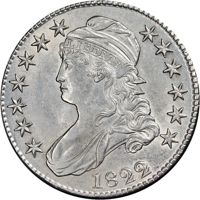 1822 Bust Half Dollar AU/BU Silver Coin Strong Strike Nice Appeal (1 of 2)