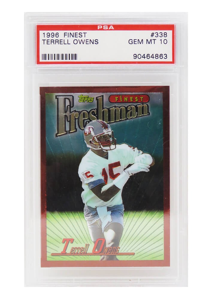 Terrell Owens 1996 Topps Finest Rookie Card #338 PSA 10 Gem Mint NFL (1 of 2)