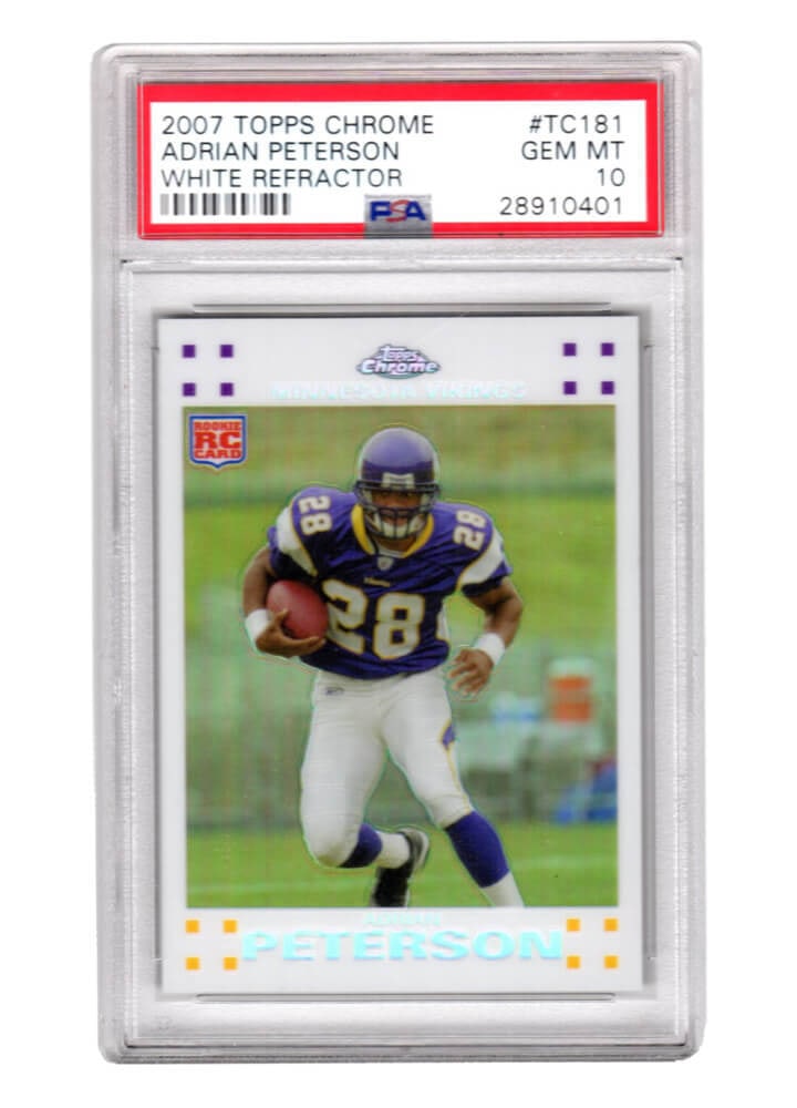 Adrian Peterson 2007 Topps Chrome White Refractor RC PSA 10 #215/869 (1 of 2)