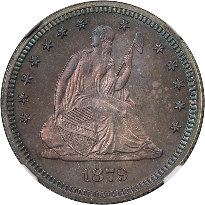 1879 Seated Liberty Quarter Proof NGC PF67 Stunning Luster Strong Strike: 1879 Seated Liberty Quarter Proof NGC PF67 Stunning Luster Strong Strike This stunning 1879 Seated Liberty Quarter is graded NGC PF67, showcasing superb eye appeal with exceptional luster and a strong