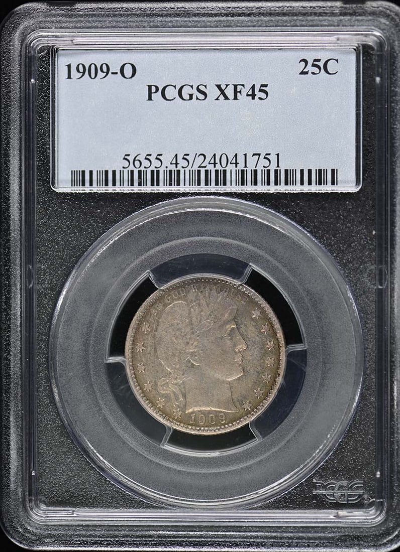 1909-O Barber Quarter XF45 PCGS Certified New Orleans Coin (1 of 4)