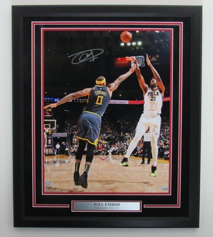 Joel Embiid Signed 16x20 Photo Framed Philadelphia 76ers Fanatics Authentic (1 of 4)