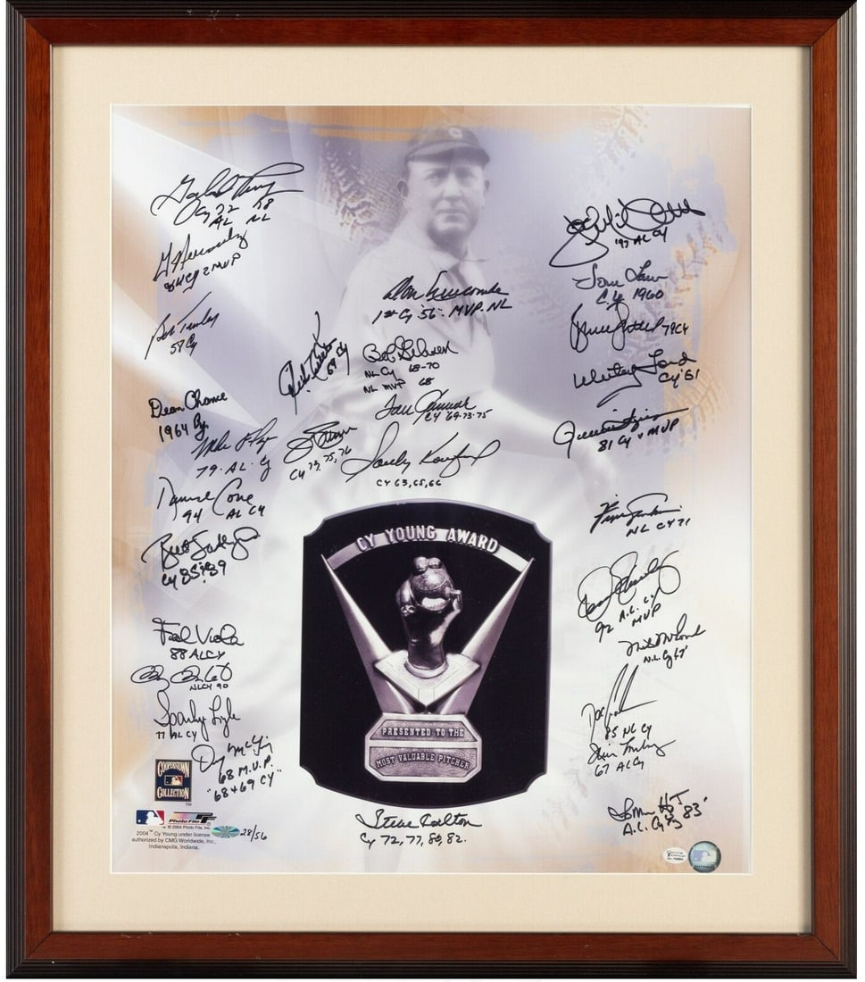 Sandy Koufax Signed Cy Young Winners 16x20 Photo 29 Signatures Beckett COA (1 of 2)