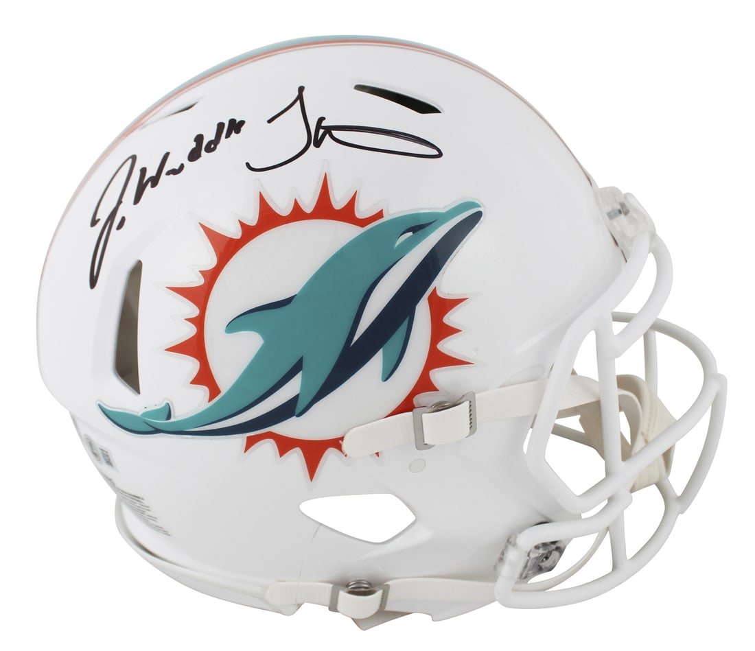 Miami Dolphins Jaylen Waddle Tyreek Hill Signed Full Size Helmet BAS Witnessed (1 of 3)