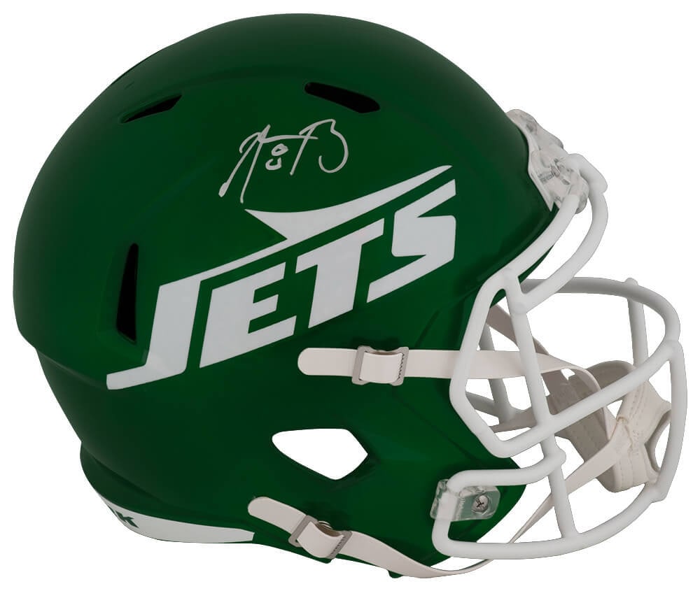 Aaron Rodgers Signed Jets 2024 Green Riddell Full Size Replica Helmet with Fanatics COA (1 of 1)