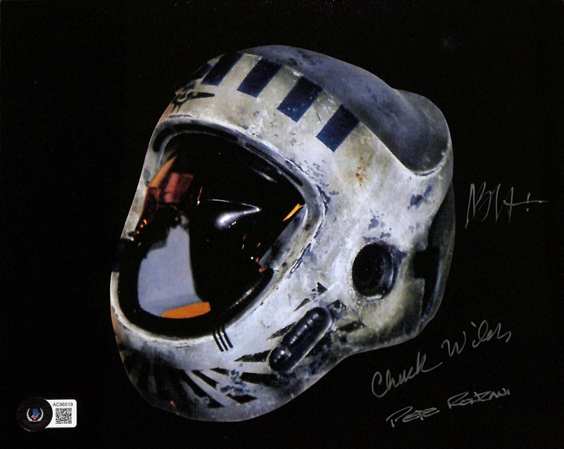 Y-Wing Helmet Team Signed 8x10 Star Wars ROTJ Photo Beckett Authenticated (1 of 1)