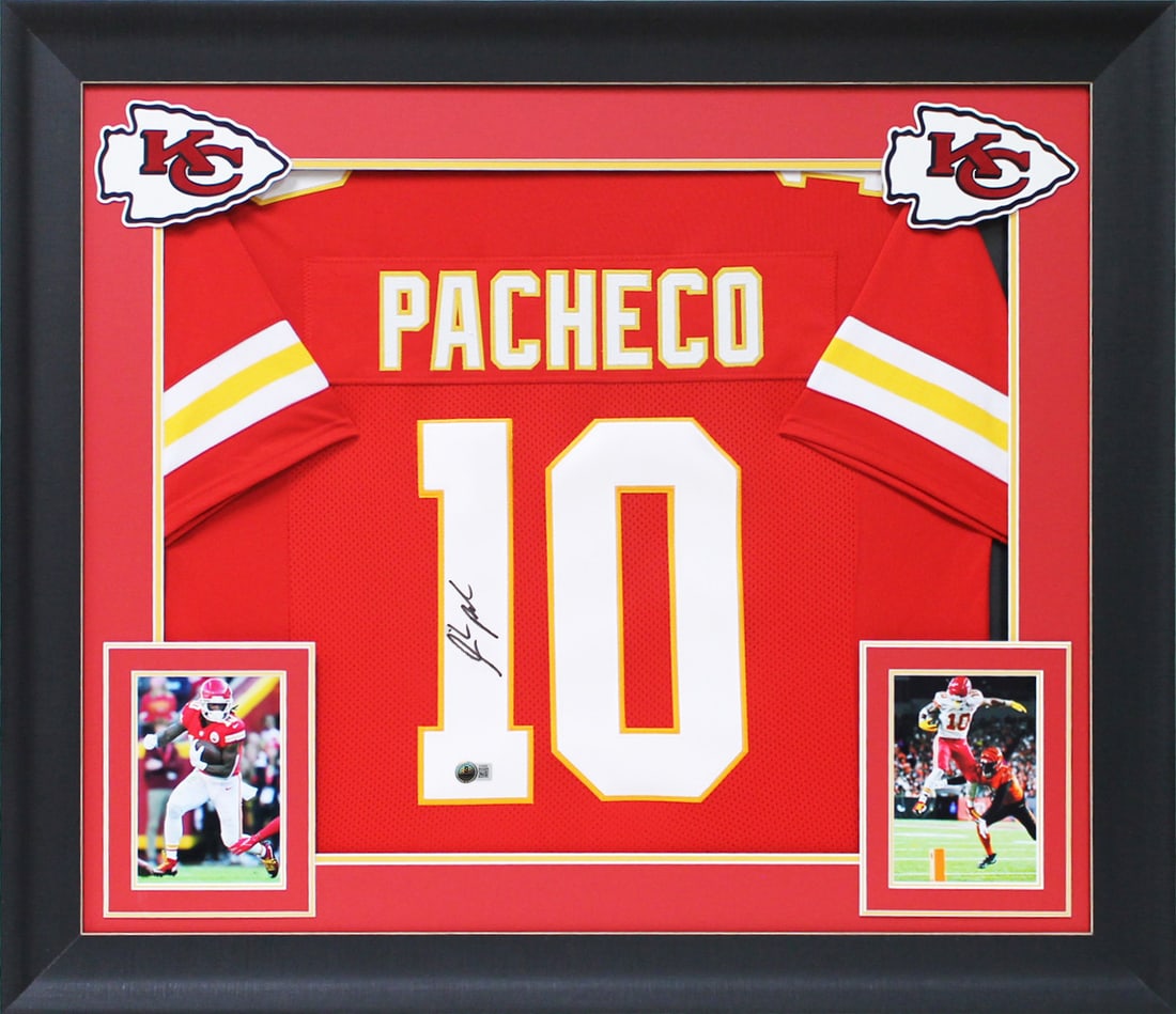 Isiah Pacheco Autographed Framed Red Jersey Kansas City Chiefs BAS Authentic (1 of 2)