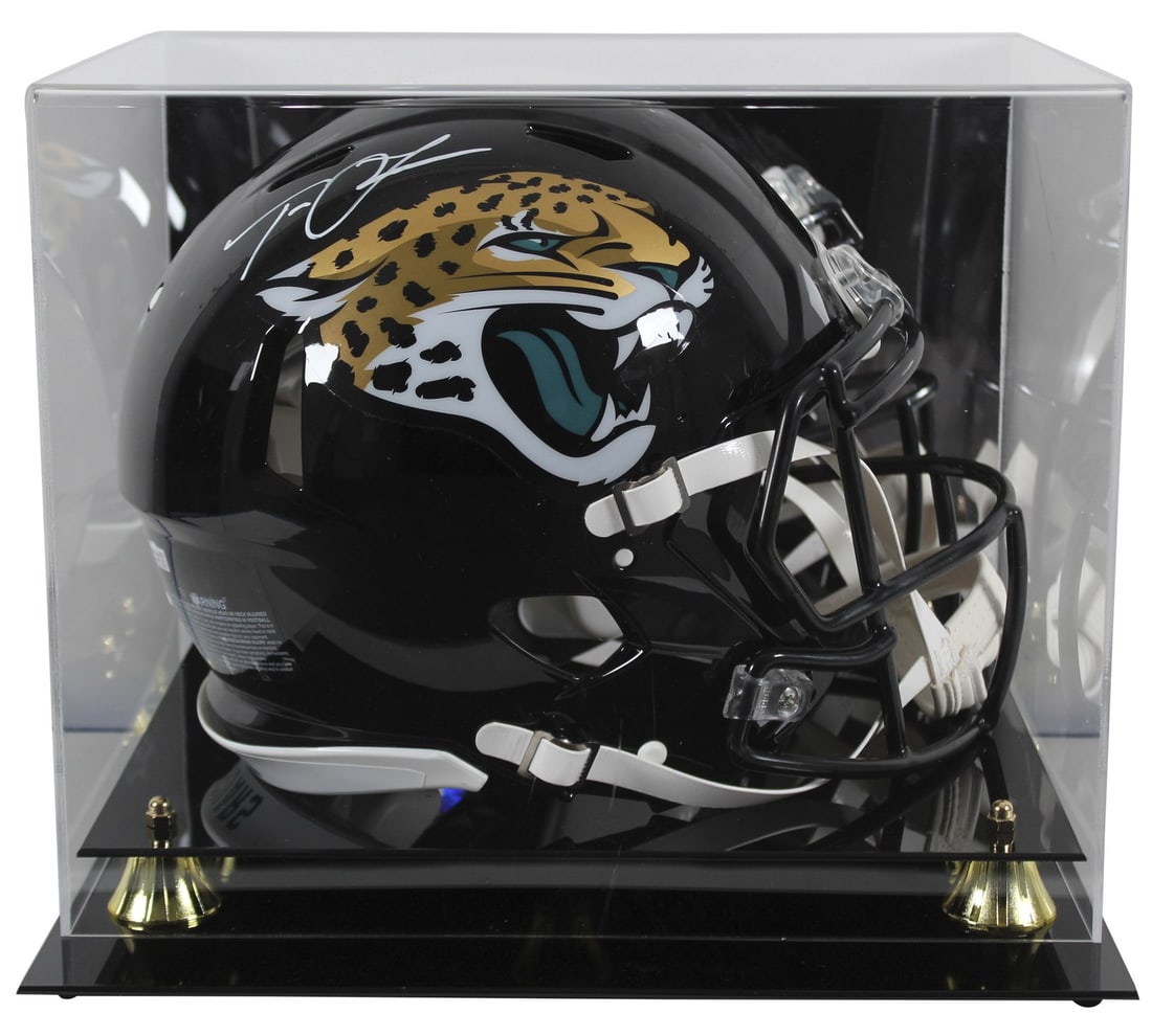 Trevor Lawrence Signed Jacksonville Jaguars Full Size Helmet with Case: Trevor Lawrence Signed Jacksonville Jaguars Full Size Helmet with Case This authentic full-size Speed Proline helmet has been personally signed by Trevor Lawrence, quarterback for the Jacksonville Jag