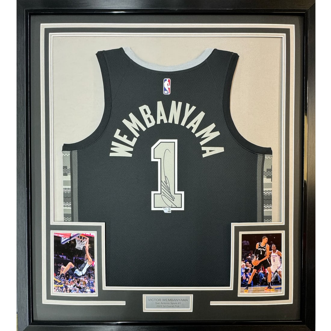 Framed Autographed Victor Wembanyama Swingman Jersey San Antonio Spurs Fanatics COA (1 of 2)
