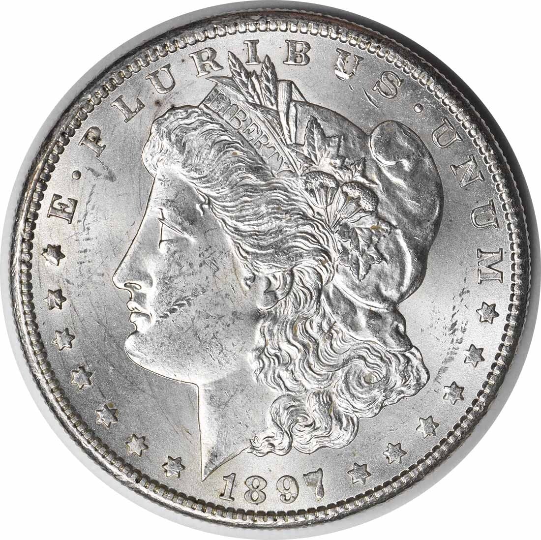 1897-S Morgan Silver Dollar Choice BU Uncertified Silver Coin: 1897-S Morgan Silver Dollar Choice BU Uncertified Silver Coin This 1897-S Morgan Silver Dollar is a stunning example of American coinage from the late 19th century. It is in Choice Brilliant Uncircula