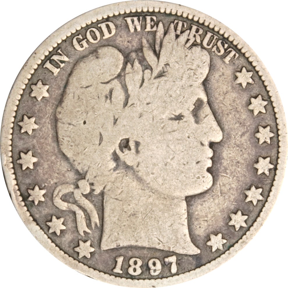 1897-O Barber Half Dollar Silver Coin Circulated (1 of 2)