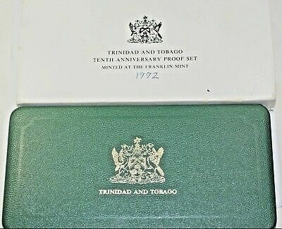 1972 Trinidad and Tobago 8 Coin Proof Set Sterling Silver by Franklin Mint with COA: 1972 Trinidad and Tobago 8 Coin Proof Set Sterling Silver by Franklin Mint with COA This is a 1972 Trinidad & Tobago 8-coin proof set struck by the Franklin Mint. The set includes coins composed of si
