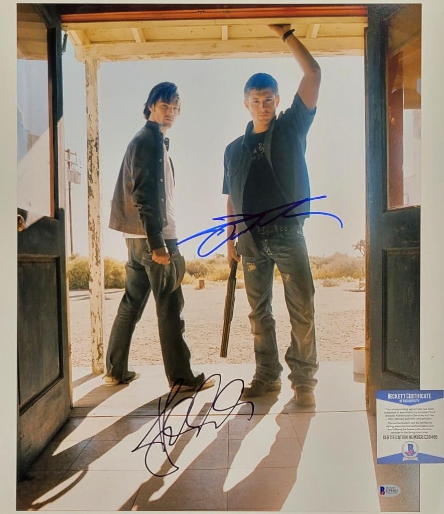 Jared Padalecki Jensen Ackles Signed Supernatural 16x20 Photo Beckett Authenticated (1 of 4)