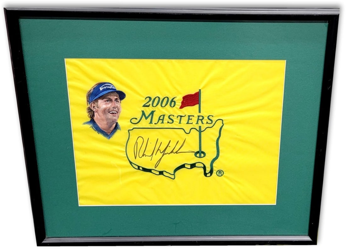 Phil Mickelson Autographed 2006 Masters Flag Framed JSA Certified (1 of 4)