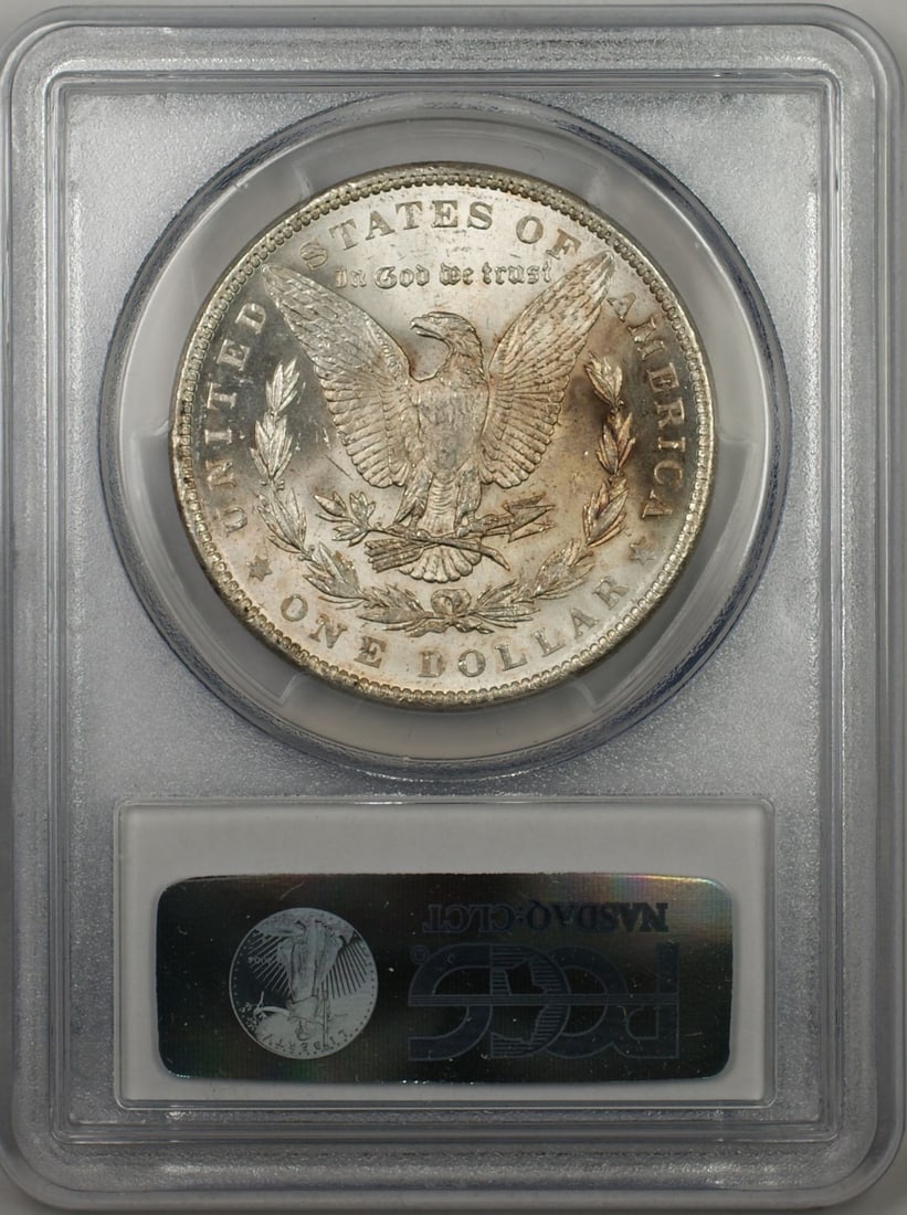 PCGS MS62 1889 Toned Morgan Silver Dollar Philadelphia Mint: PCGS MS62 1889 Toned Morgan Silver Dollar Philadelphia Mint This 1889 Morgan Silver Dollar features a toned finish and is certified by PCGS with a grade of MS-62. Minted in Philadelphia, this uncircul