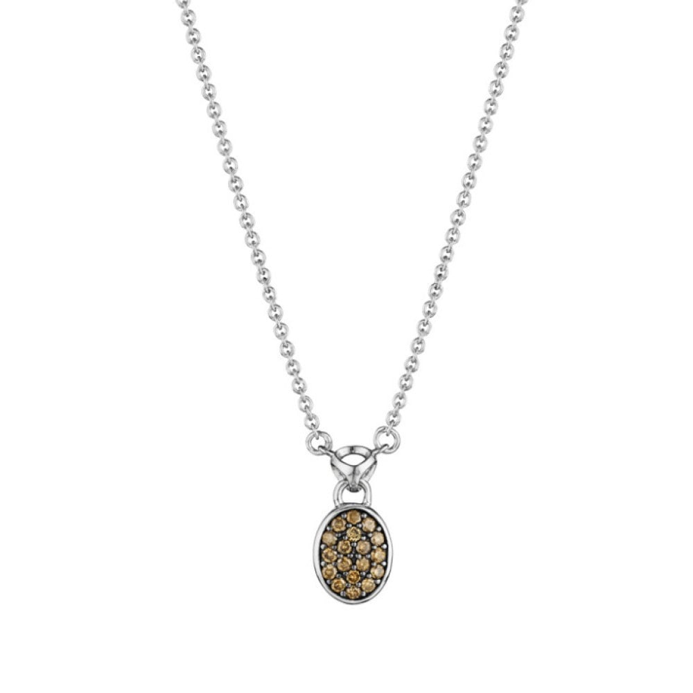 Di Modolo Lolita Cognac Diamond Necklace Sterling Silver 0.22ct: Di Modolo Lolita Cognac Diamond Necklace Sterling Silver 0.22ct Introducing the Di Modolo Lolita Necklace, a stunning accessory designed for women that showcases a beautiful round champagne diamond at