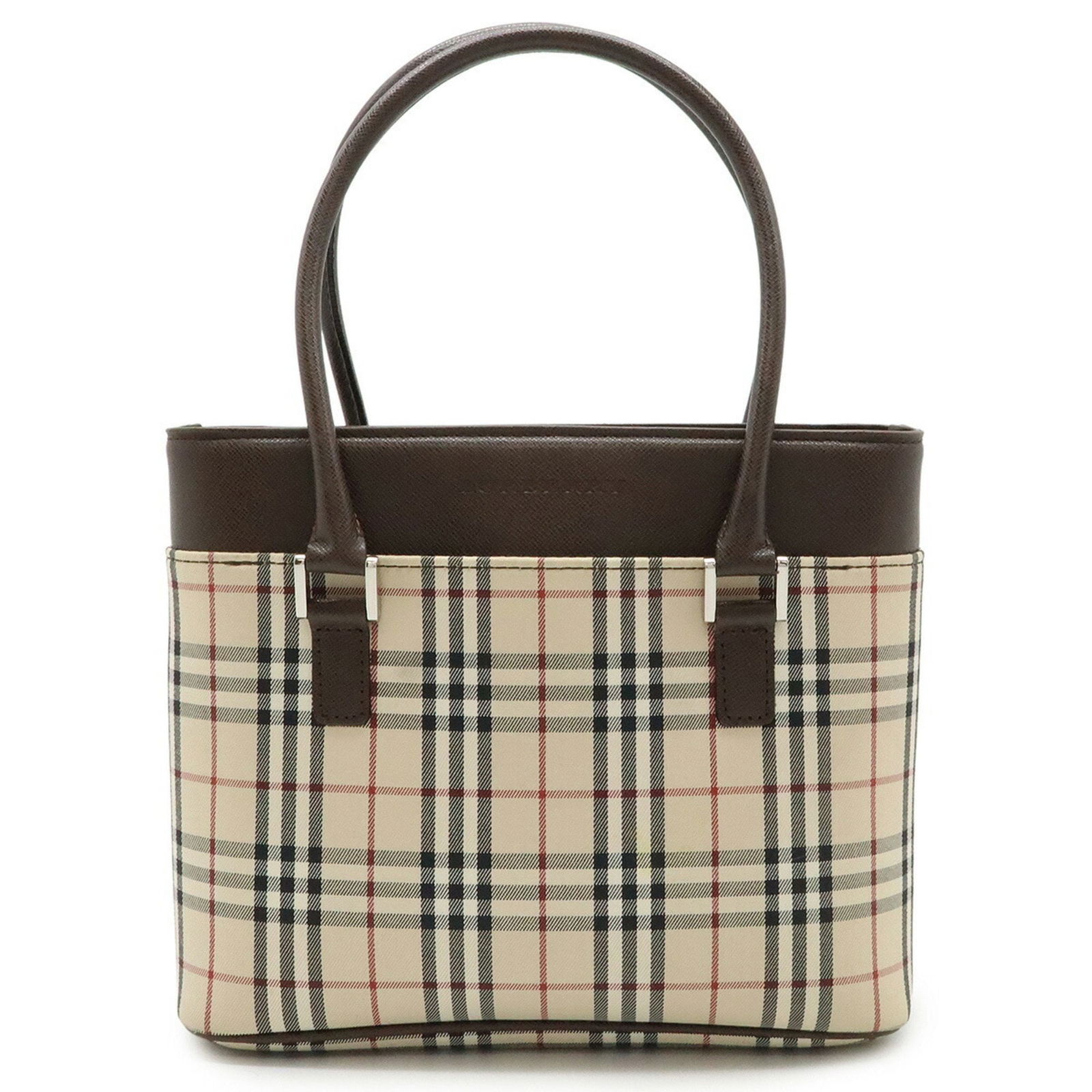Burberry Nova Check Beige Canvas Square Handbag 19cm: Burberry Nova Check Beige Canvas Square Handbag 19cm This Burberry Nova Check bag features the iconic beige check canvas design. It is sized for everyday use and crafted from durable canvas material.