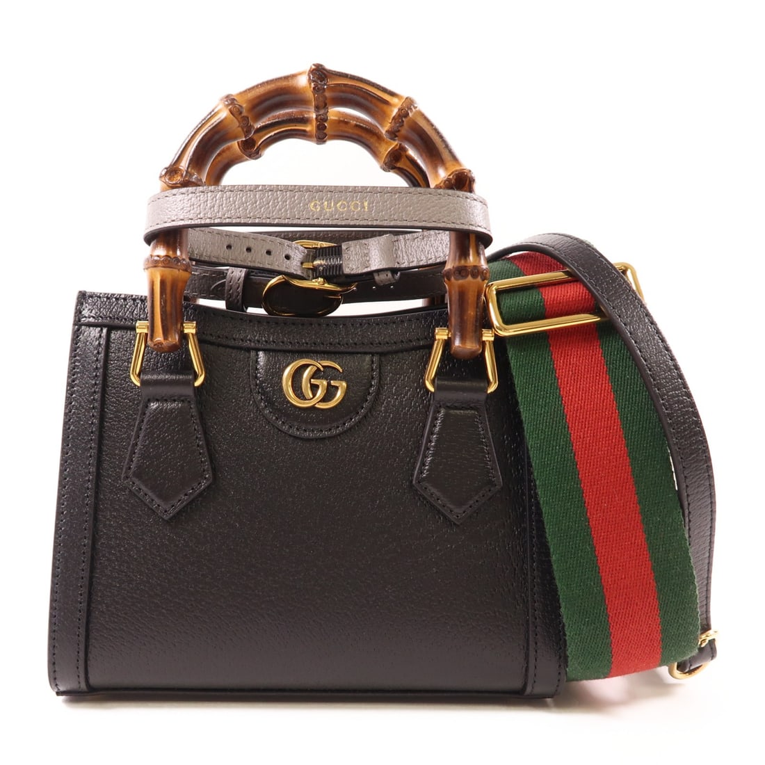 GUCCI GG Diana Small Tote Bag 2 Way Shoulder Black Calfskin: GUCCI GG Diana Small Tote Bag 2 Way Shoulder Black Calfskin Elevate your style with the GUCCI GG Diana Small Tote Bag, a versatile 2-way shoulder bag crafted from luxurious black calfskin. This stunni