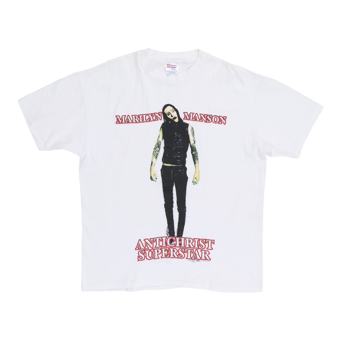 Vintage 1995 Marilyn Manson Antichrist Superstar White Cotton Shirt Extra Large: Vintage 1995 Marilyn Manson Antichrist Superstar White Cotton Shirt Extra Large This is an original vintage 1995 Marilyn Manson Antichrist Superstar shirt, not a modern reproduction. The shirt feature