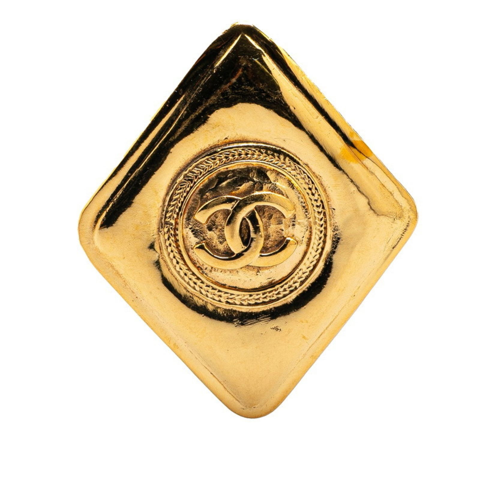 Gold Plated Coco Mark Brooch by Chanel 4.79cm France (1 of 1)