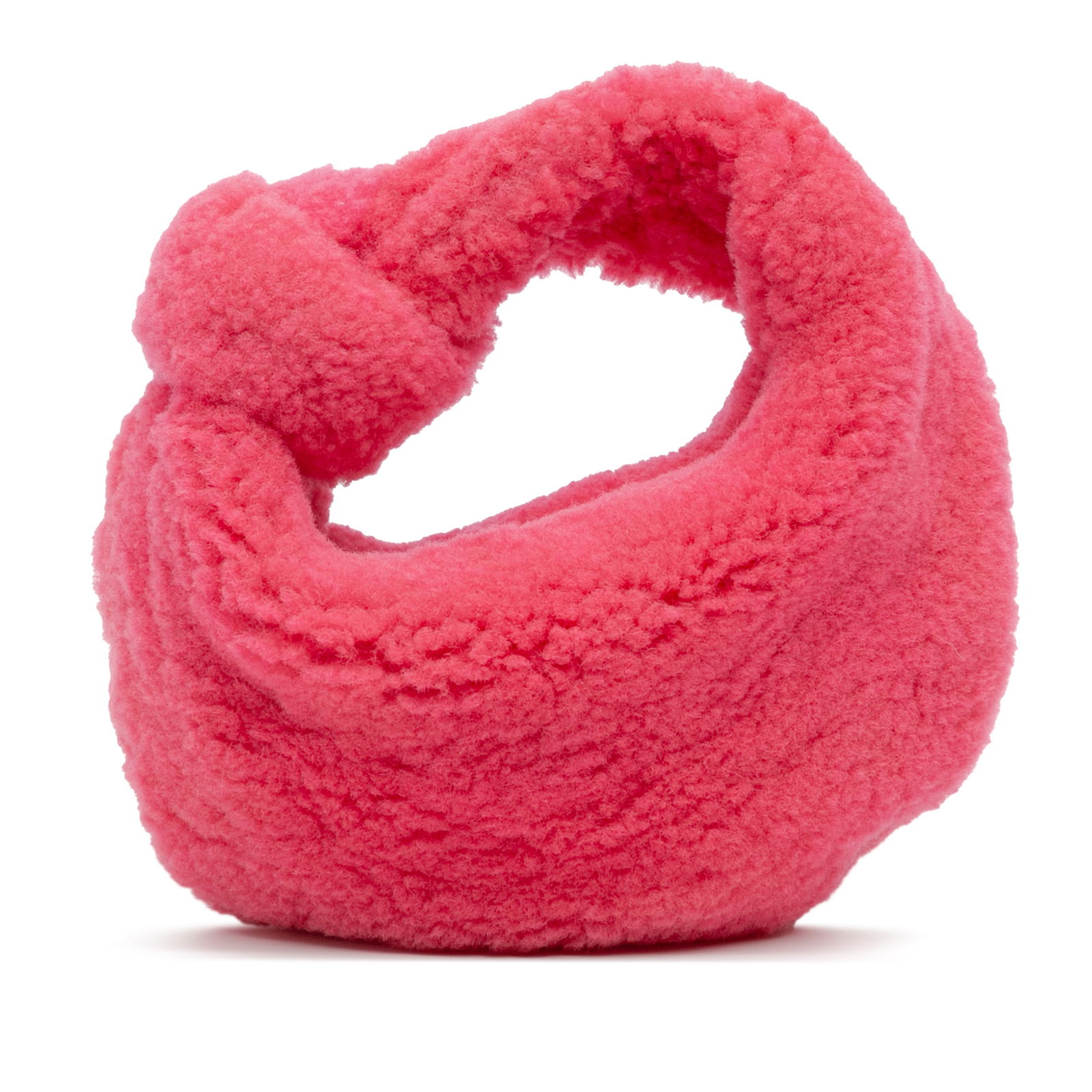 Bottega Veneta Mini Shearling Jodie Pink Bag from Italy: Bottega Veneta Mini Shearling Jodie Pink Bag from Italy Introducing the Bottega Veneta Mini Shearling Jodie, a stylish bag that combines luxury and practicality. This exquisite piece features a plush