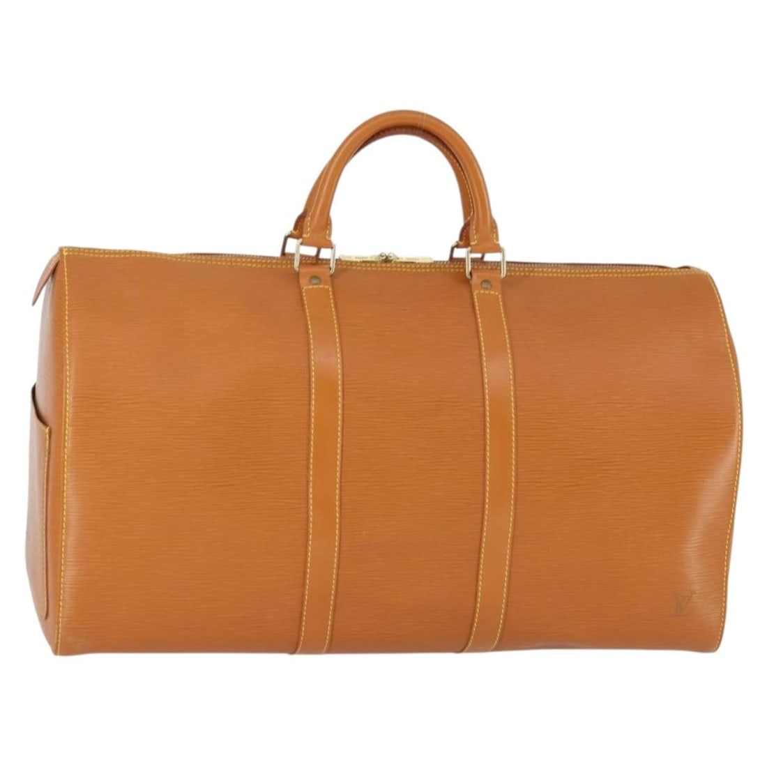 Louis Vuitton Epi Leather Keepall 50 Brown Travel Boston Bag Model M42968: Louis Vuitton Epi Leather Keepall 50 Brown Travel Boston Bag Model M42968 This Louis Vuitton Epi Keepall 50 Boston Bag features brown Epi leather and classic Boston bag styling. Crafted in France, it