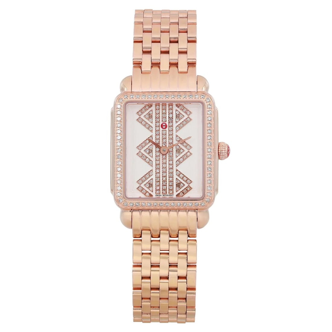 Michele Deco II Ladies Quartz Watch Diamond Bezel White Dial: Michele Deco II Ladies Quartz Watch Diamond Bezel White Dial The Michele Deco II Mid Steel Diamond White Dial Ladies Quartz Watch combines elegance and sophistication, perfect for dress or formal