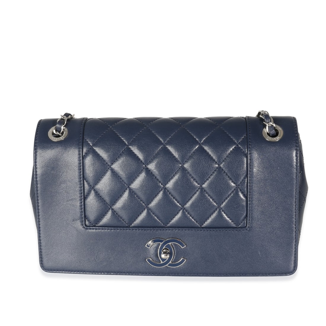 Chanel Navy Quilted Sheepskin Large Vintage Mademoiselle Flap Bag with Dustbag (1 of 9)