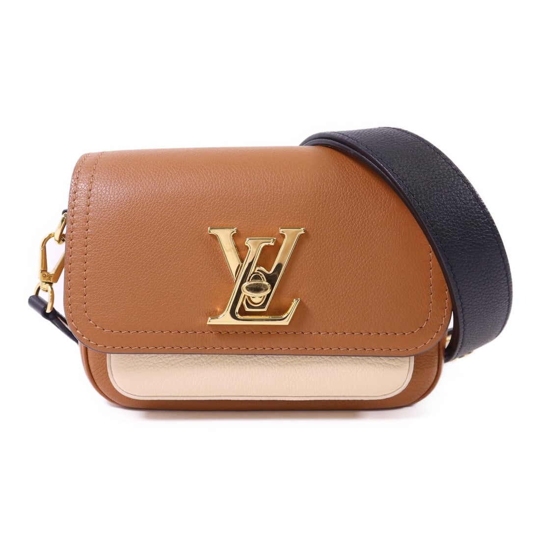 LOUIS VUITTON Lockme Tender Shoulder Bag M59491 Calfskin White Black Brown: LOUIS VUITTON Lockme Tender Shoulder Bag M59491 Calfskin White Black Brown Introducing the Louis Vuitton Lockme Tender Shoulder Bag, a stylish and sophisticated accessory crafted from premium calfskin