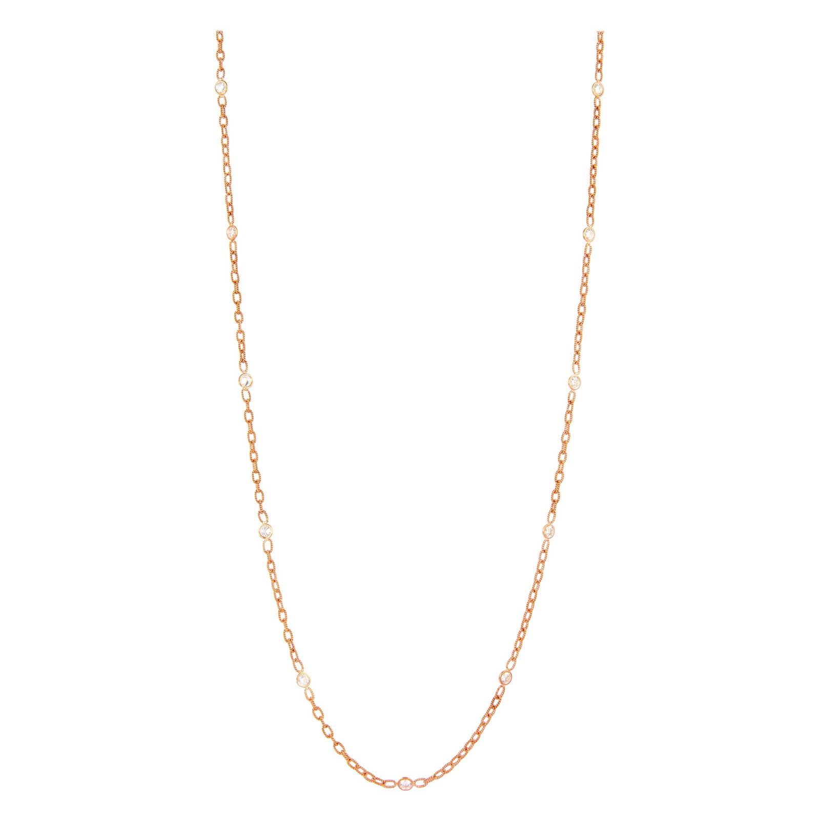 2.60ct Diamond Necklace 18k Rose Gold 24in (1 of 5)