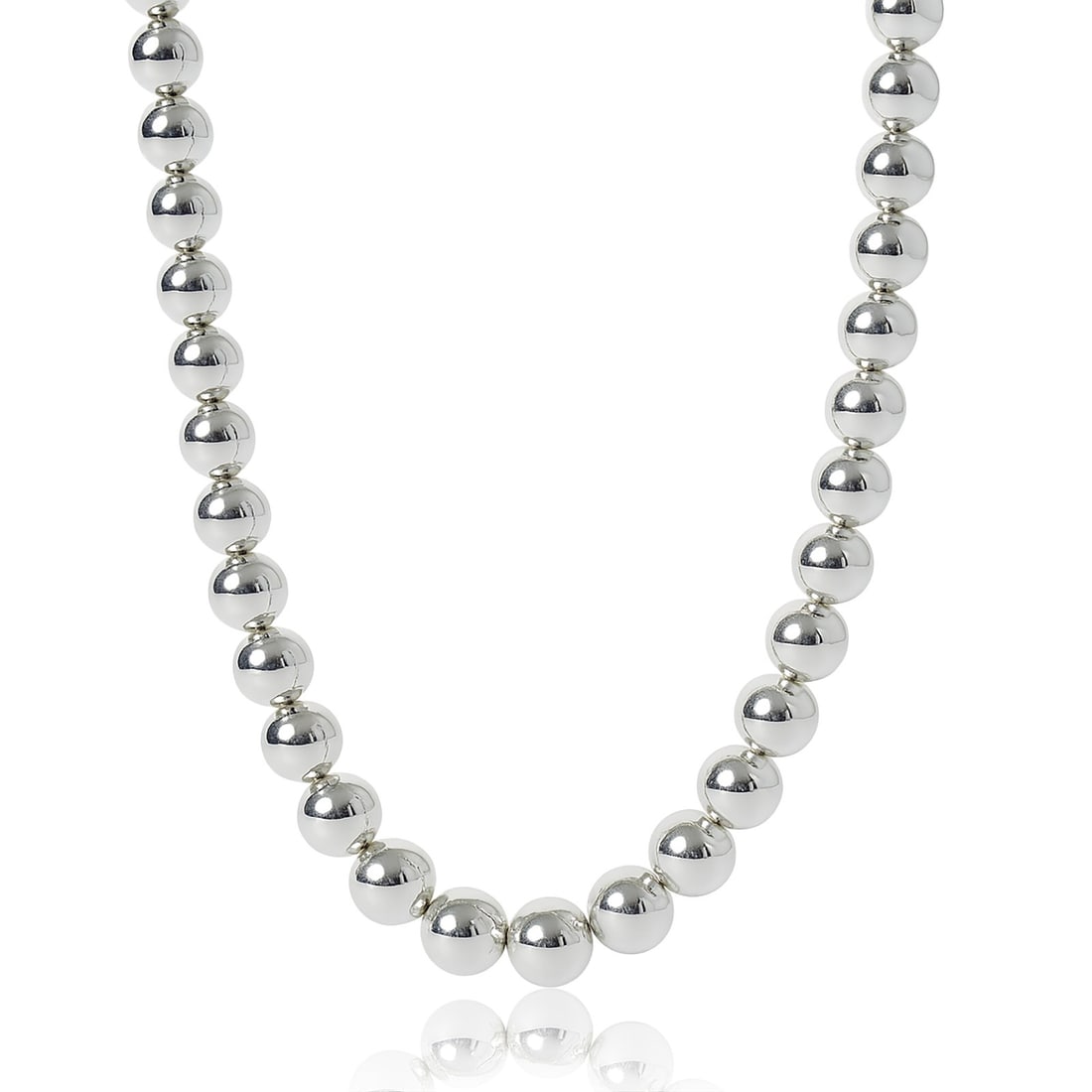 Sterling Silver 17 Inch HardWear Graduated Ball Necklace by Tiffany & Co.: Sterling Silver 17 Inch HardWear Graduated Ball Necklace by Tiffany & Co. This Tiffany & Co. HardWear Graduated Ball Necklace is crafted from sterling silver and features a series of graduated ball el