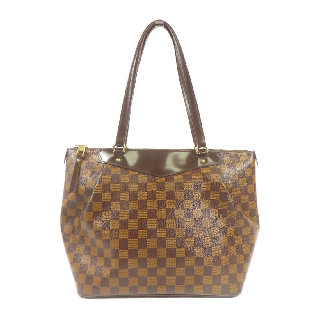 LOUIS VUITTON Westminster GM Shoulder Bag Brown PVC Coated Canvas: LOUIS VUITTON Westminster GM Shoulder Bag Brown PVC Coated Canvas This elegant LOUIS VUITTON Westminster GM Shoulder Bag showcases a classic design crafted from durable PVC coated canvas in a rich bro