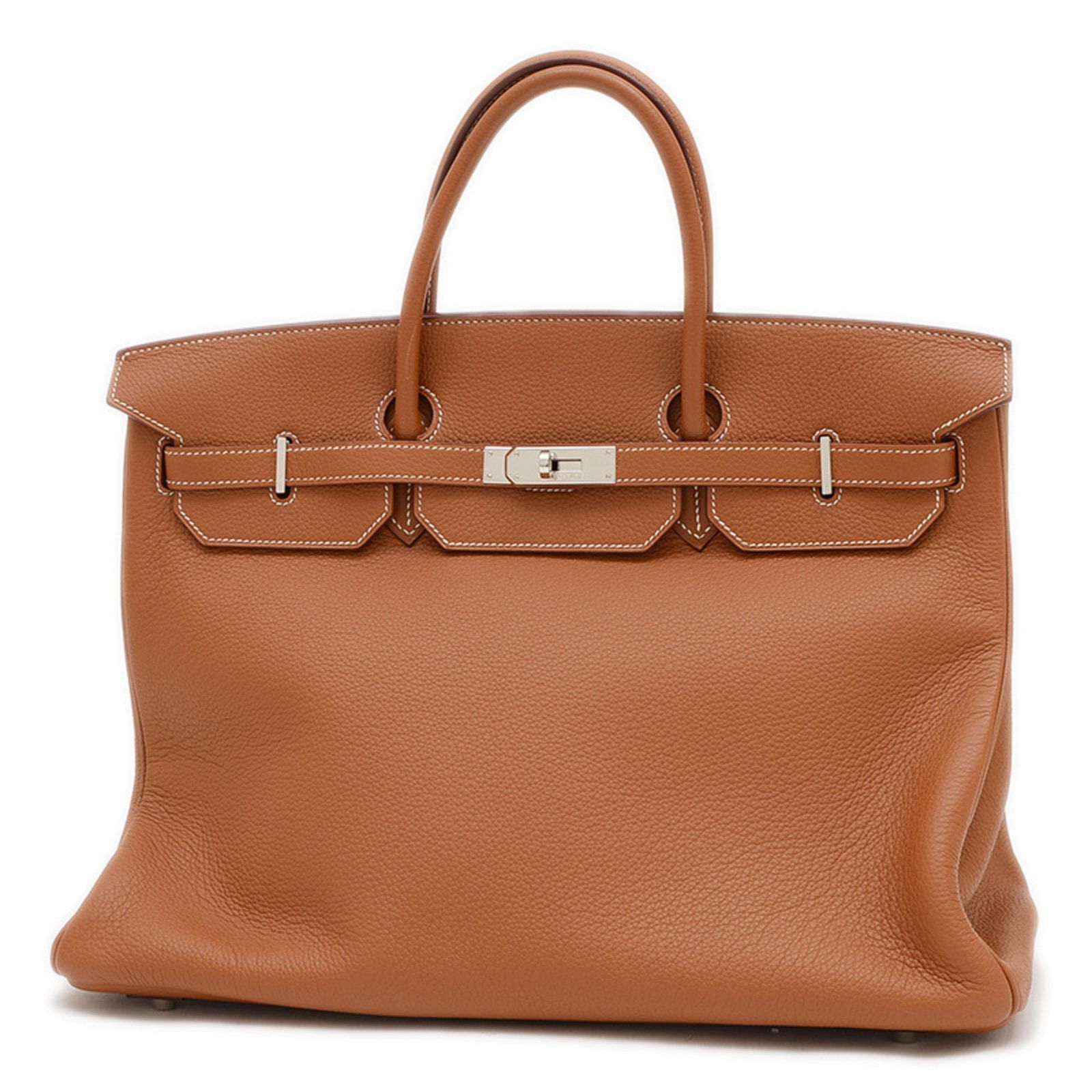 Brown Leather Birkin 40 Bag from Hermes France: Brown Leather Birkin 40 Bag from Hermes France This Hermes Birkin 40 is a classic handbag crafted from brown leather. Designed for women, it features a spacious interior and signature Hermes craftsman