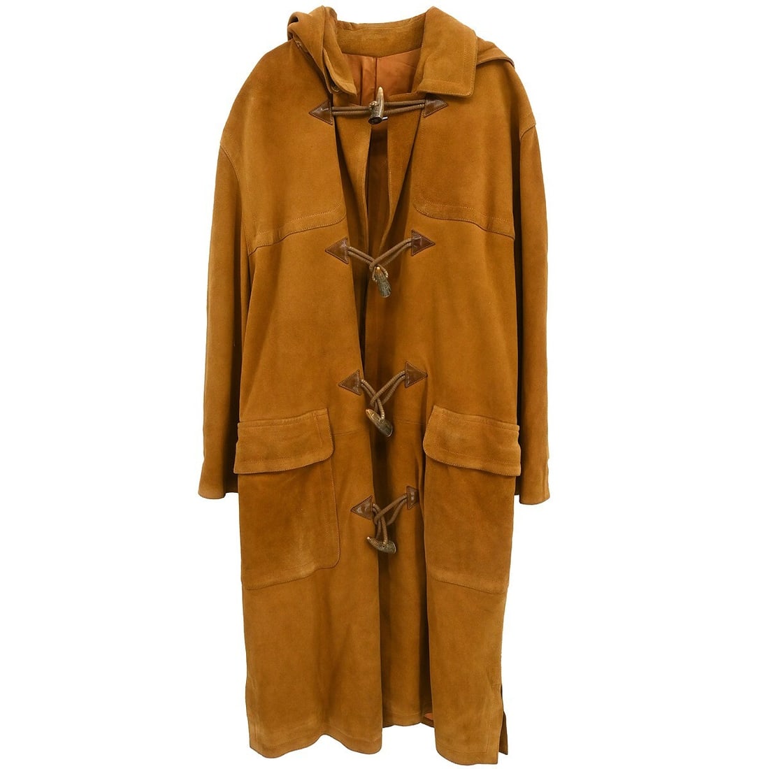 Vintage Hermes Brown Duffle Coat Size 46 CERF.DEER Toggle Closure (1 of 11)
