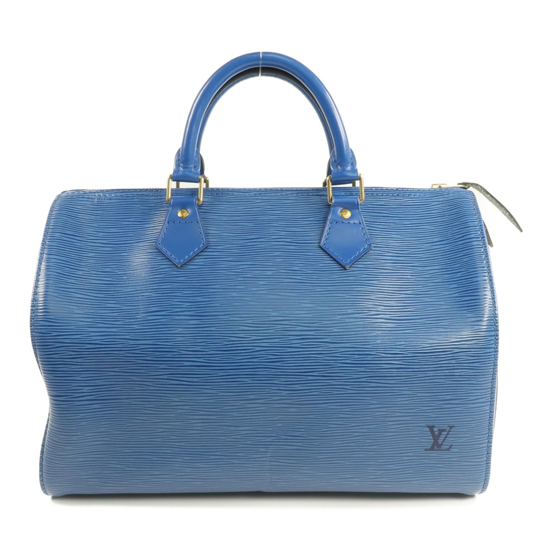 Blue Epi Leather Speedy 30 Handbag by Louis Vuitton with Gold Hardware (1 of 15)