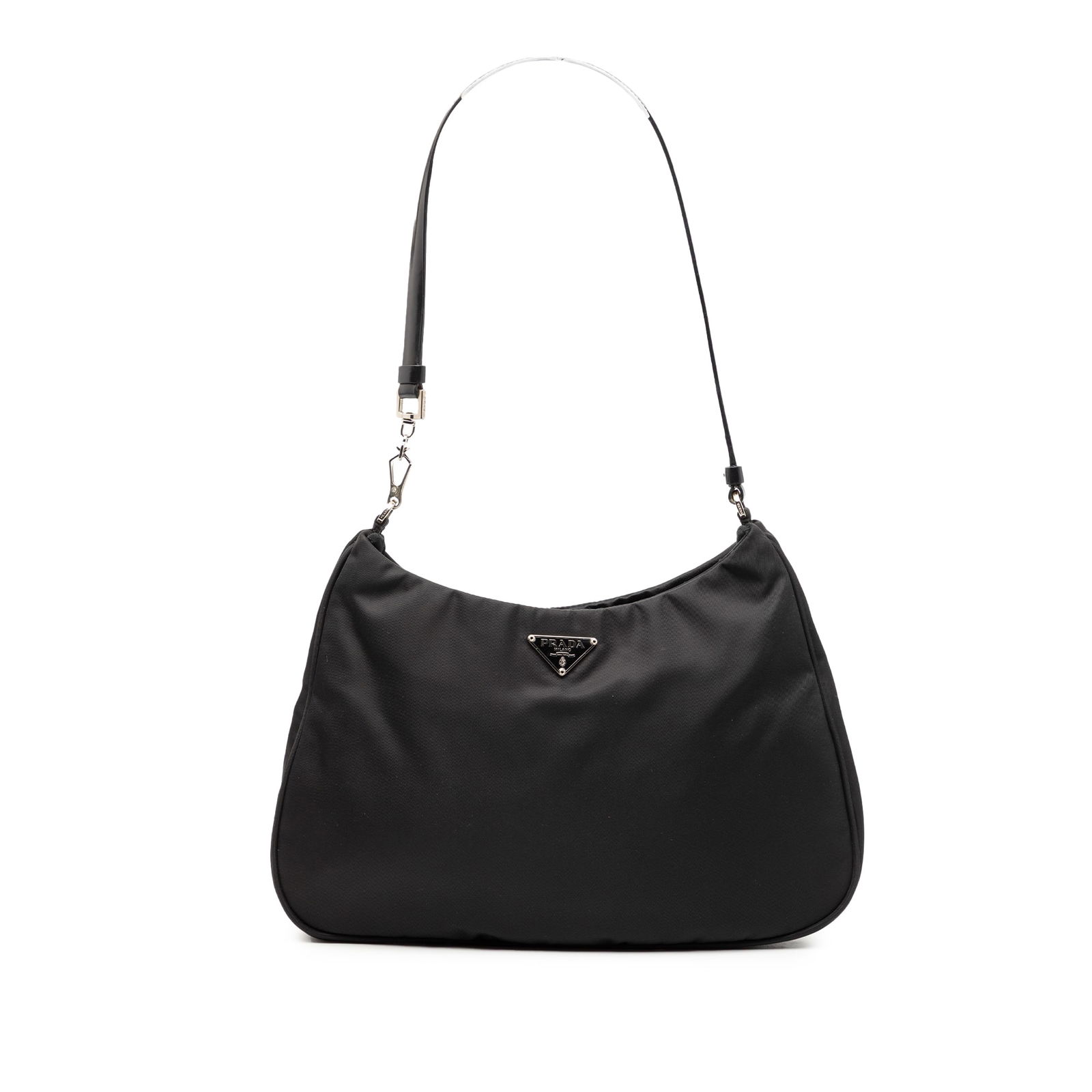 Prada Tessuto Cleo Black Nylon Shoulder Purse with Leather Strap (1 of 7)