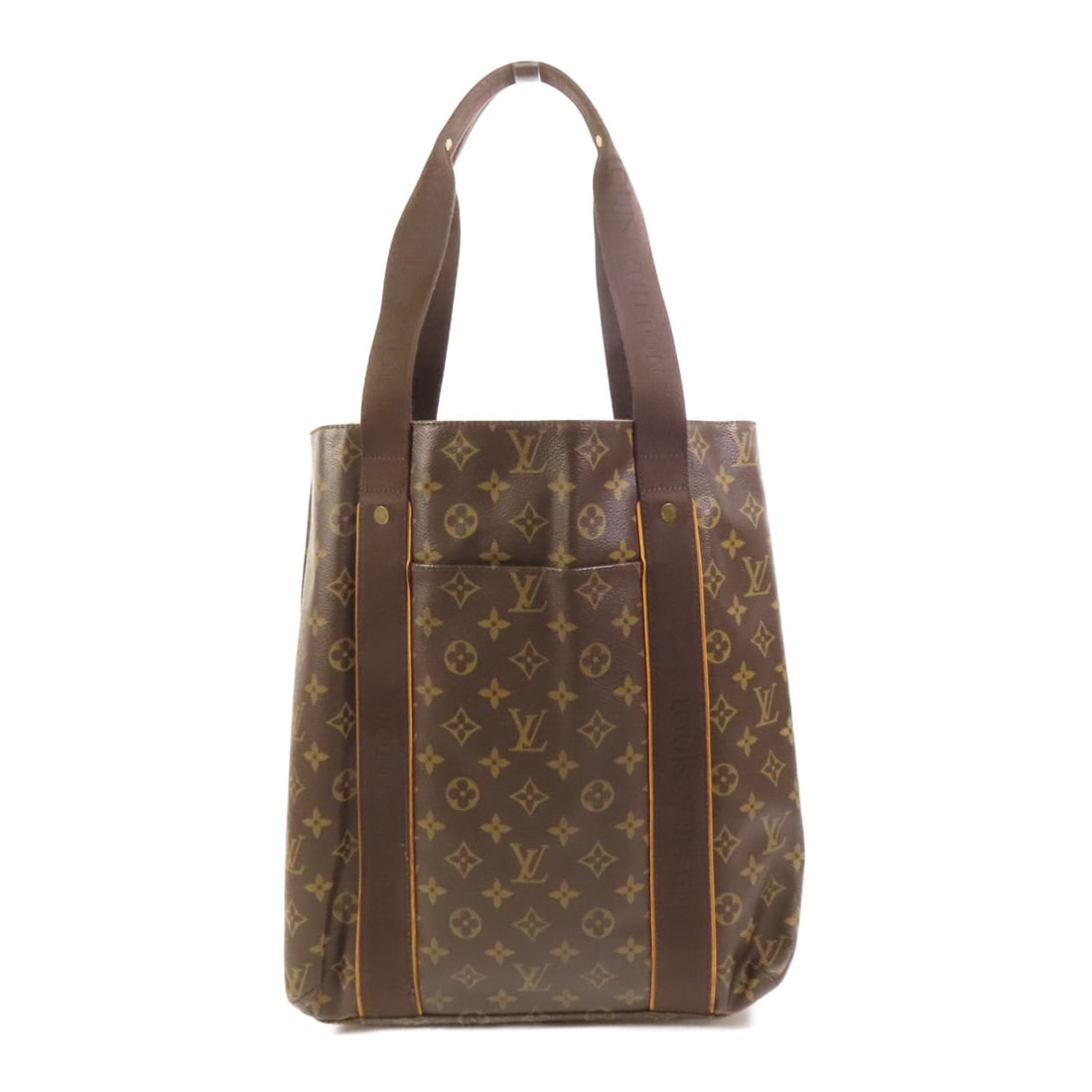 Louis Vuitton Monogram Cabas Beaubourg Tote with Gold Hardware M53013: Louis Vuitton Monogram Cabas Beaubourg Tote with Gold Hardware M53013 This Louis Vuitton Cabas Beaubourg shoulder bag features the iconic monogram pattern on durable PVC coated canvas in brown. Design