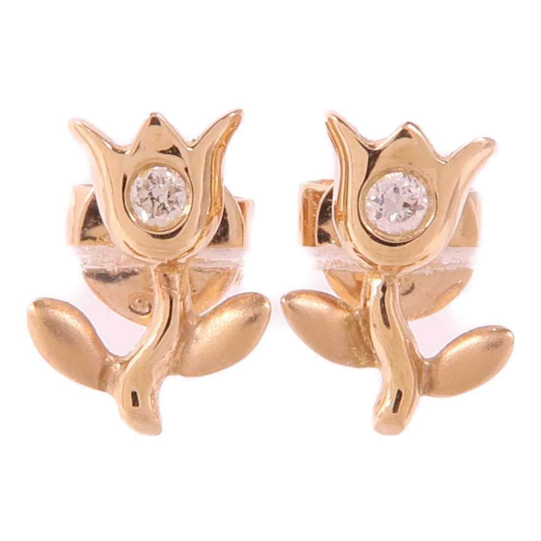 Elegant Diamond Earrings in 18K Pink Gold by JEWELRY: Elegant Diamond Earrings in 18K Pink Gold by JEWELRY Elegant diamond earrings crafted from 18K pink gold (K18PG), featuring a stunning clear main stone. These pierced earrings exude sophistication and