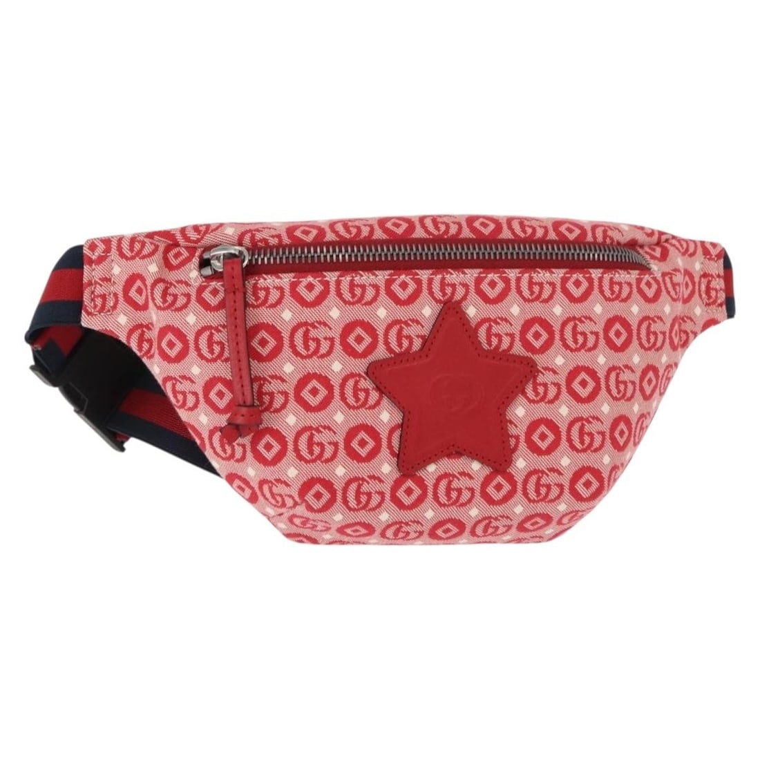 GUCCI Sherry Line Red Silver Canvas Body Bag Auth 502095: GUCCI Sherry Line Red Silver Canvas Body Bag Auth 502095 Elevate your style with this authentic GUCCI Sherry Line Body Bag, crafted in Italy from durable canvas. The striking red and silver color comb