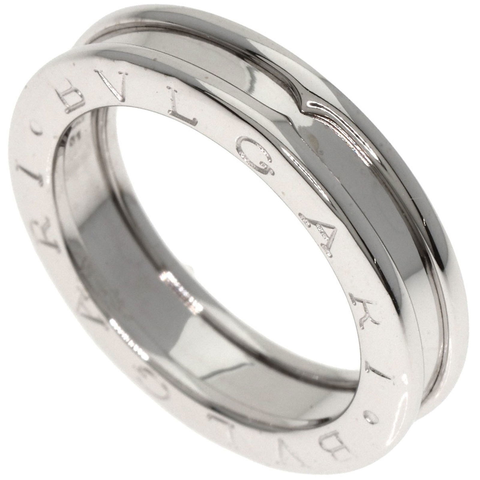 Bulgari B-ZERO #51 White Gold Ring Size 6: Bulgari B-ZERO #51 White Gold Ring Size 6 This Bulgari B-ZERO #51 ring is crafted from white gold with a polished silver appearance. Designed for women, it is made in Italy and features a classic, con
