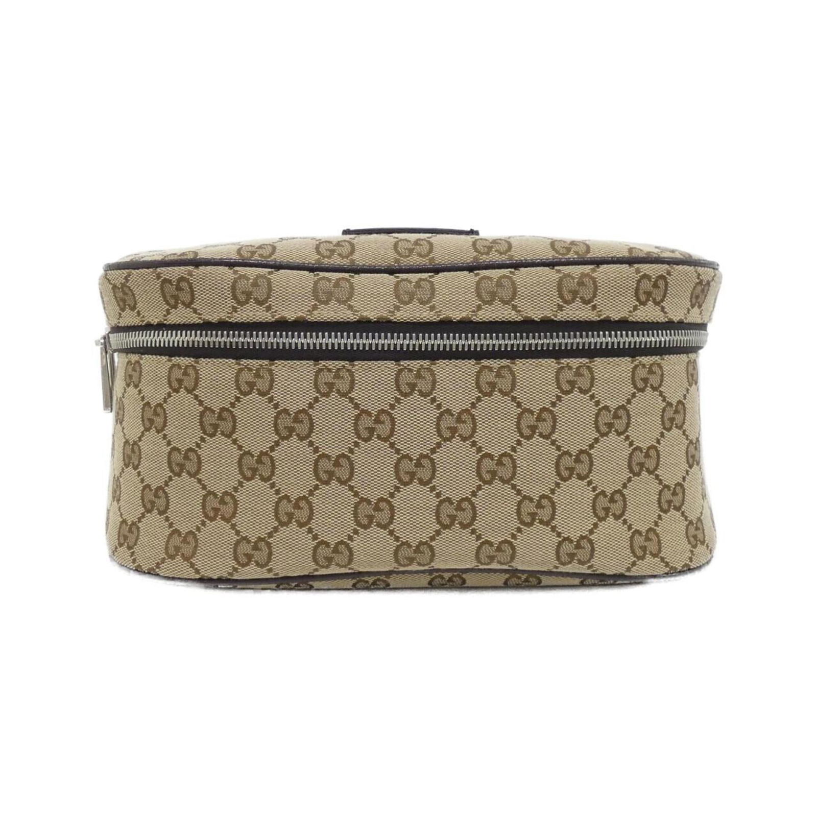 Beige Brown GG Canvas Handbag by Gucci: Beige Brown GG Canvas Handbag by Gucci This Gucci GG canvas handbag features a beige and brown canvas exterior with signature GG patterning. Designed for women, it is crafted in Italy and offers a spa
