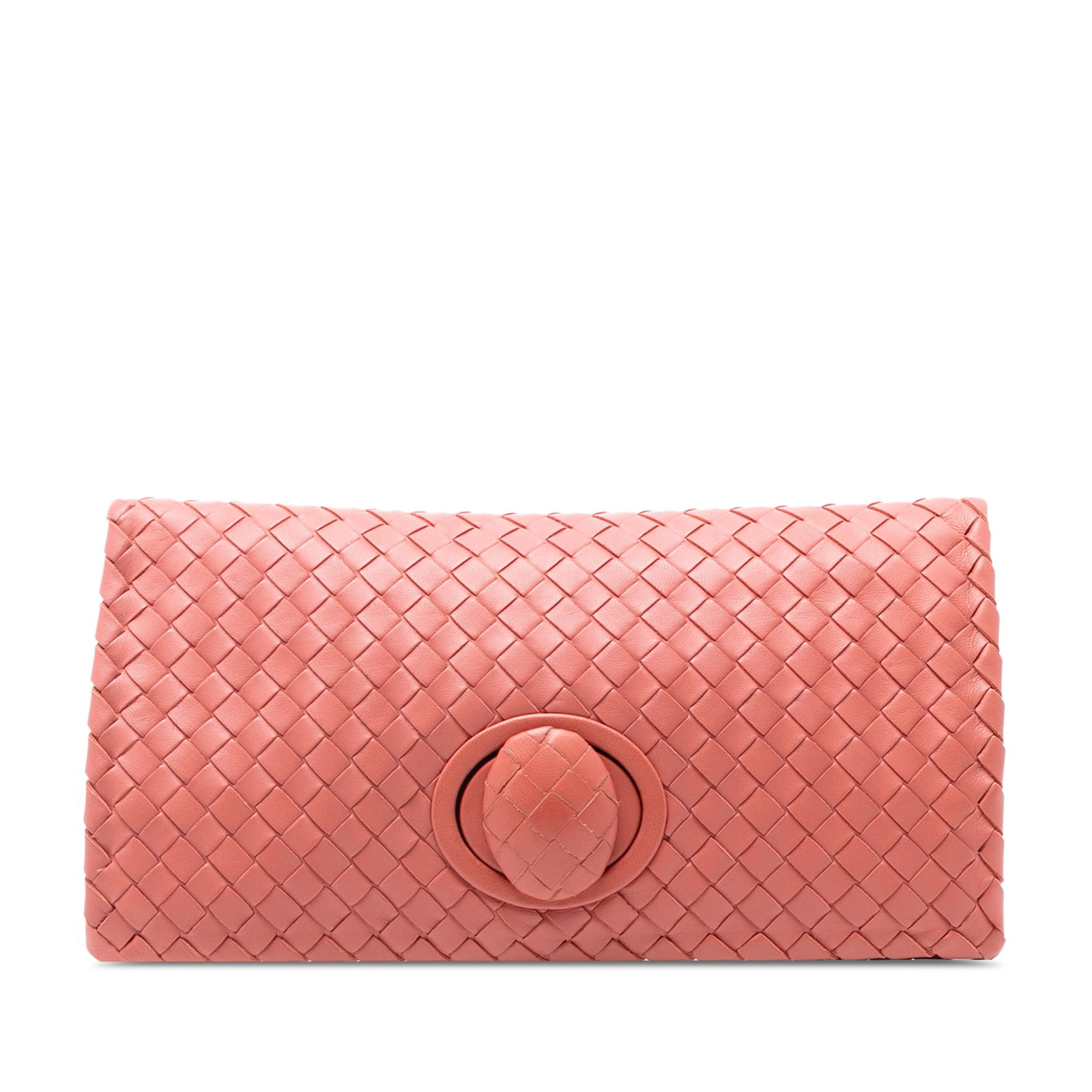Pink Bottega Veneta Intrecciato Nappa Leather Clutch with Turn Lock (1 of 7)