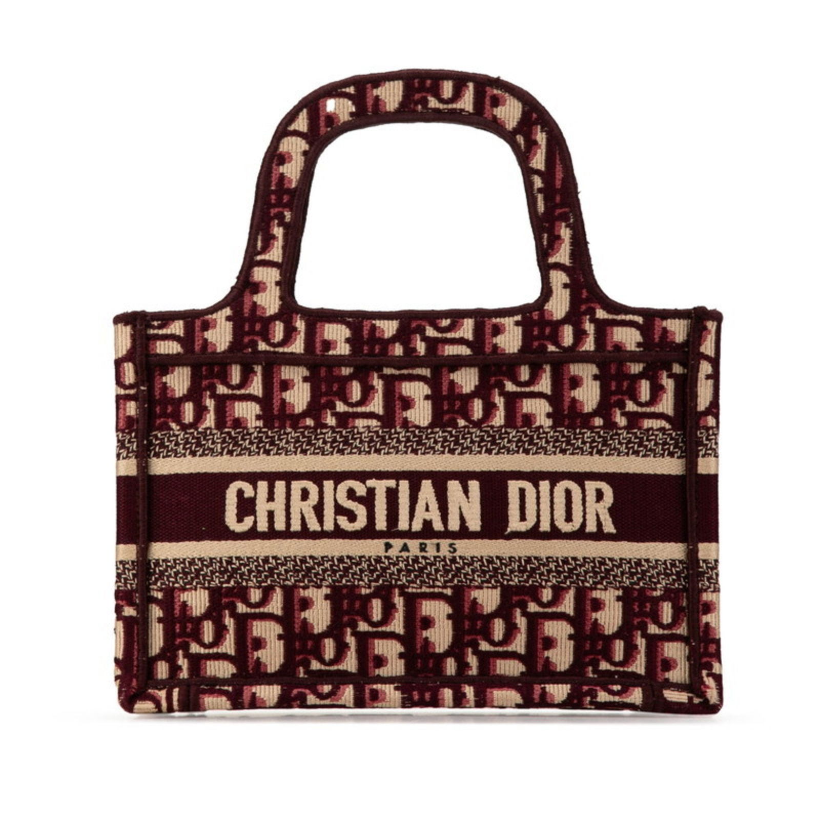 Burgundy Canvas Dior Book Tote Bag from Italy: Burgundy Canvas Dior Book Tote Bag from Italy This Dior Book Tote is crafted from burgundy canvas and is designed for women. Made in Italy, the tote features dimensions of 15cm x 22.5cm x 5.5cm (5.9''