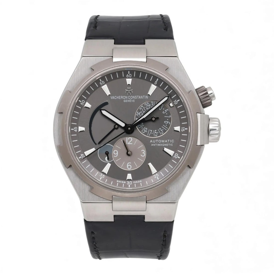 Vacheron Constantin Overseas Dual Time 42mm Steel Gray Dial Luxury Watch 47450/000W-9511 (1 of 5)